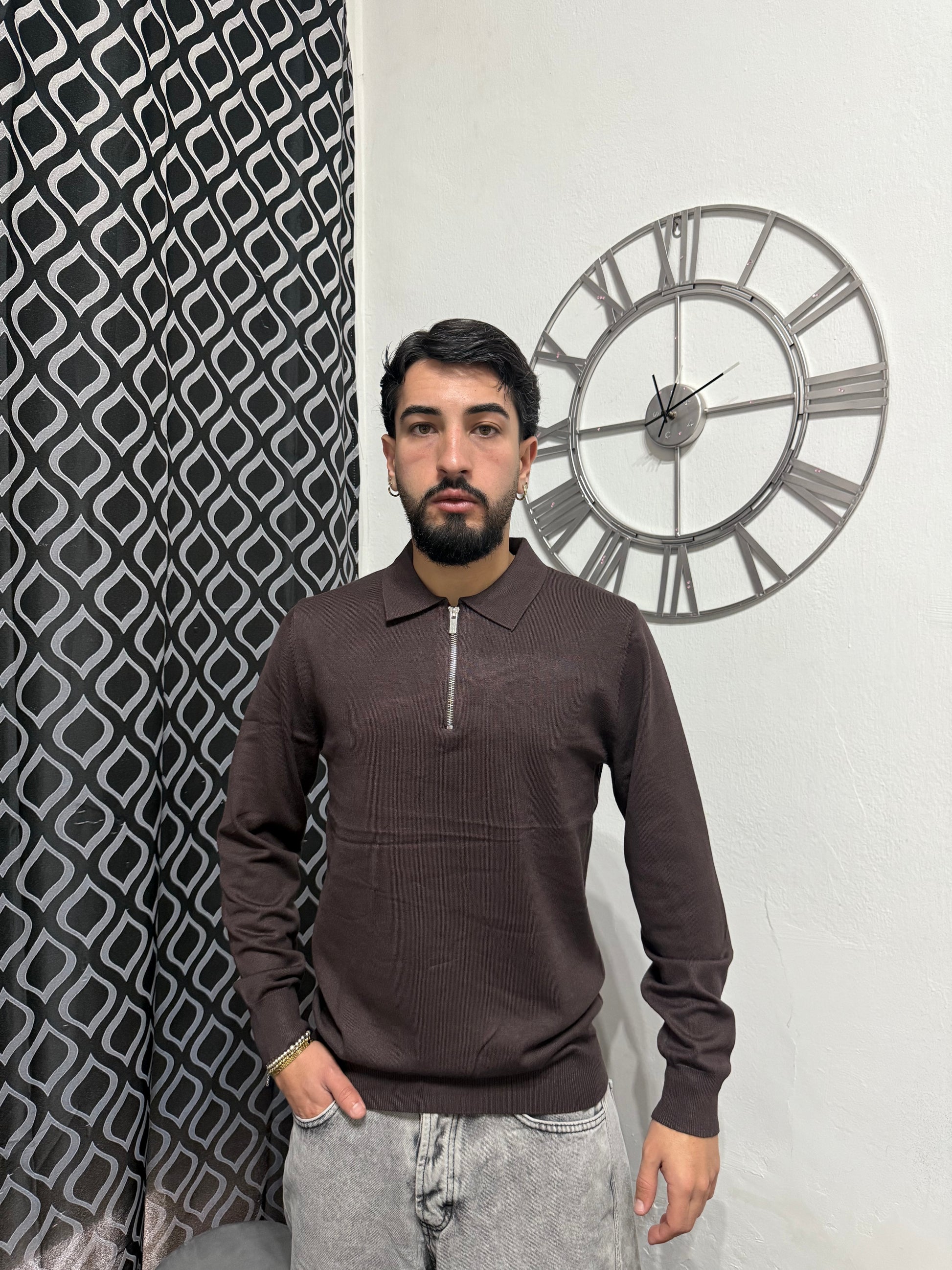 POLO IN FILO CON ZIP